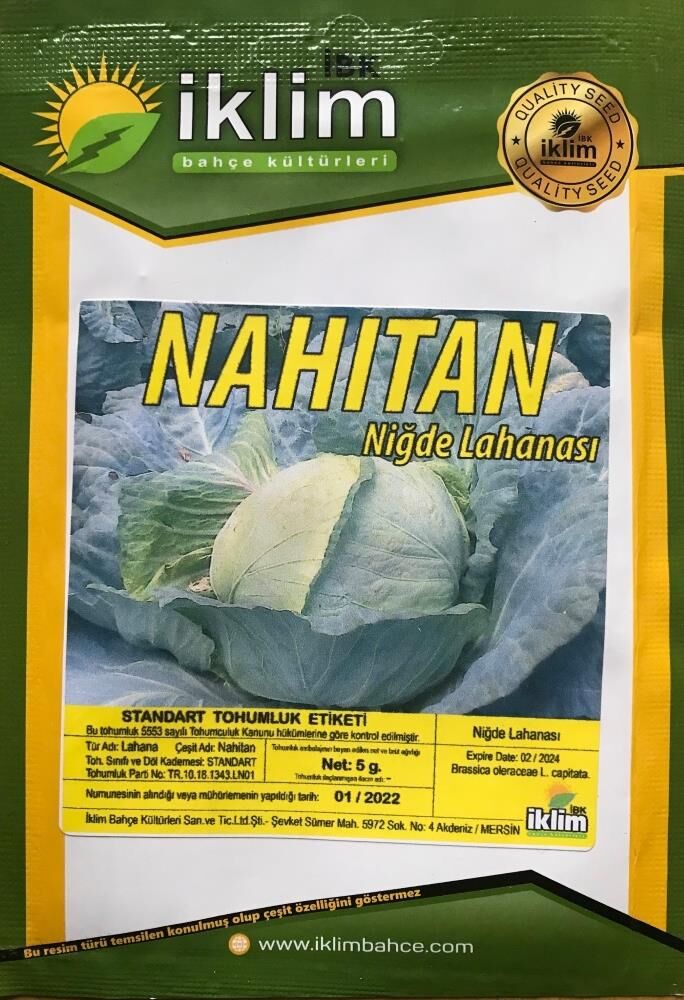 Lahana Tohumu Nahitan Niğde Beyaz Lahanası 5 g. (~ Takribi 650 Tohum)