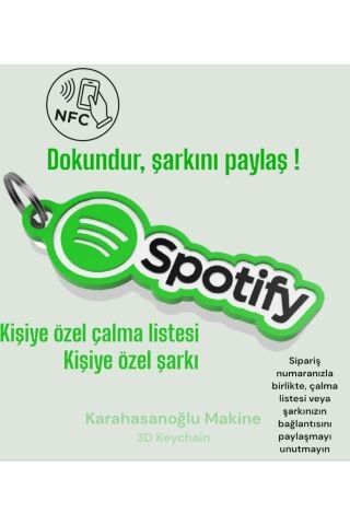 Kişiye Özel Spotify Nfc Tag Anahtarlık