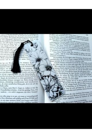 Çiçek Temalı Kitap Ayracı