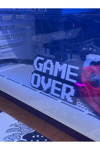 Game Over Logo Oyuncu Kasa İçi / Masa Aksesuar