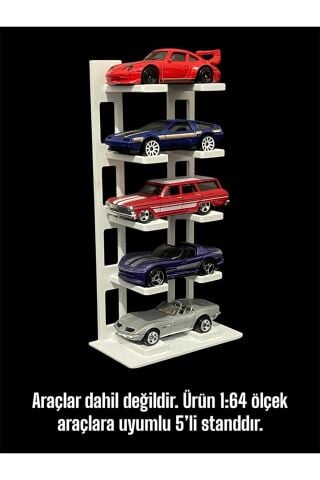 5 Katlı 1:64 Ölçek Araçlarla Uyumlu Masaüstü Stand