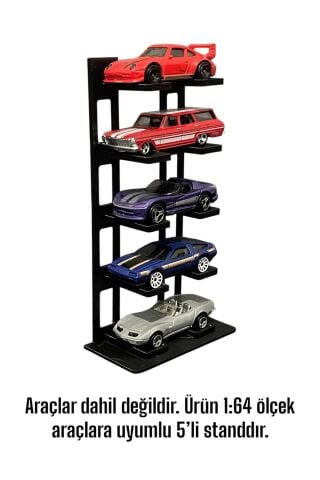 5 Katlı 1:64 Ölçek Araçlarla Uyumlu Masaüstü Stand