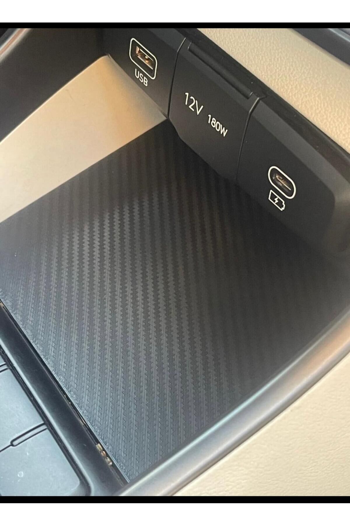 i20 / Bayon Karbon Desenli Ön Konsol Koruma Kapağı