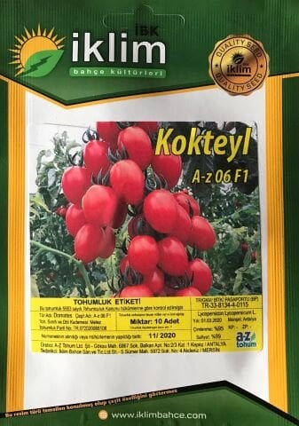 DOMATES TOHUMU HİBRİT KOKTEYL DOMATES A-Z-06 F1 10 ADET
