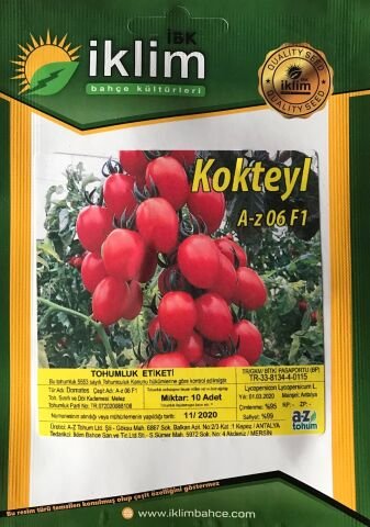 DOMATES TOHUMU HİBRİT KOKTEYL DOMATES A-Z-06 F1 10 ADET