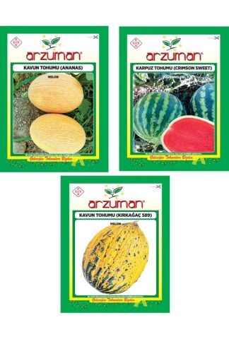 ANANAS KAVUN - CRİMSON SWEET KARPUZ - KIRKAĞAÇ 589 KAVUN 3'LÜ TOHUM SETİ