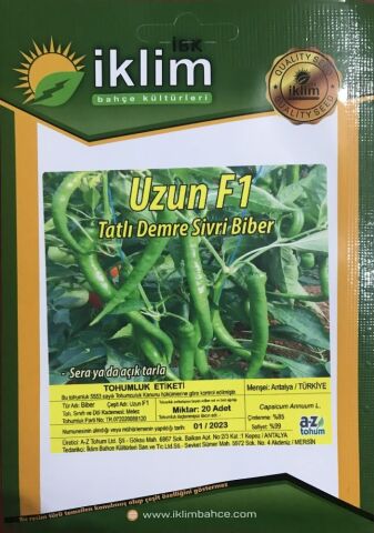 A-Z TOHUM BİBER TOHUMU UZUN F1 SİVRİ BİBER (A-Z 20) - 20 ADET TOHUMLUK