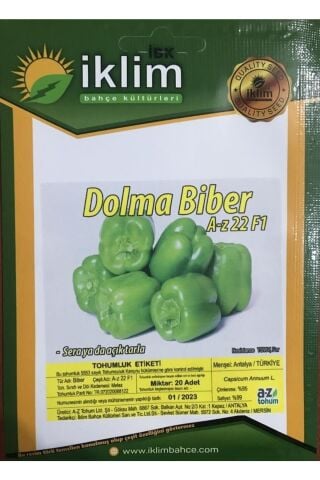 Karahasanoğlu Tarım A-z Tohum Biber Tohumu A-z 22 F1 Dolma Biber - 20 Adet Tohumluk