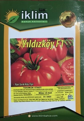 A-Z TOHUM DOMATES TOHUMU YILDIZKÖY F1 KÖY DOMATESİ - 20 ADET TOHUMLUK