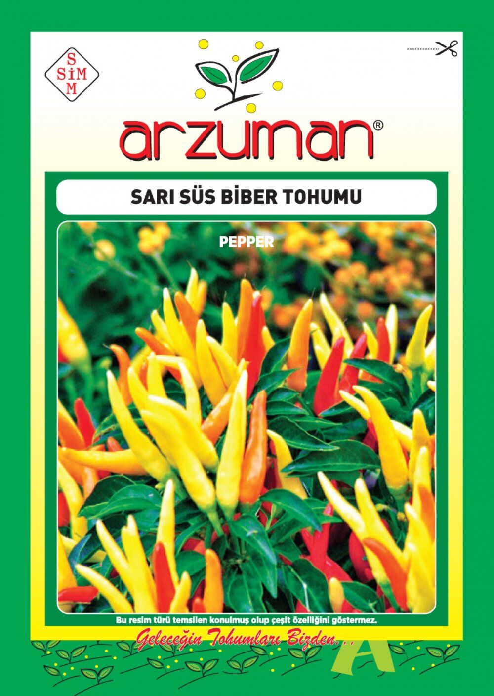 SARI SÜS YUKARIBAKAN BİBER TOHUMU 5 GR TAKRİBİ 600 ADET TOHUM
