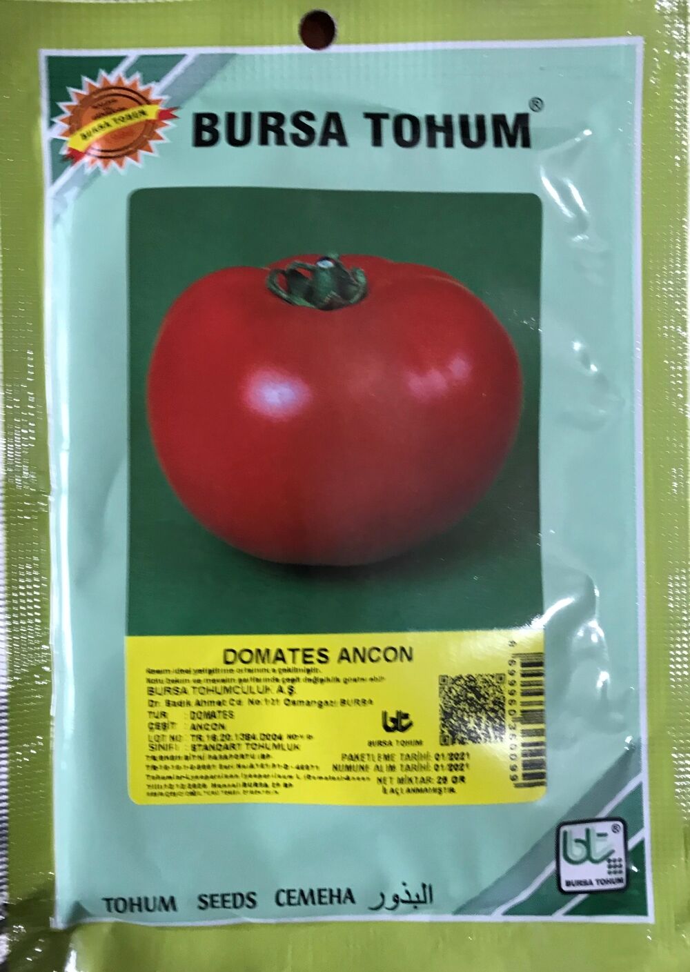 DOMATES TOHUMU ANCON 25 GR ORT 6250 ADET TOHUM