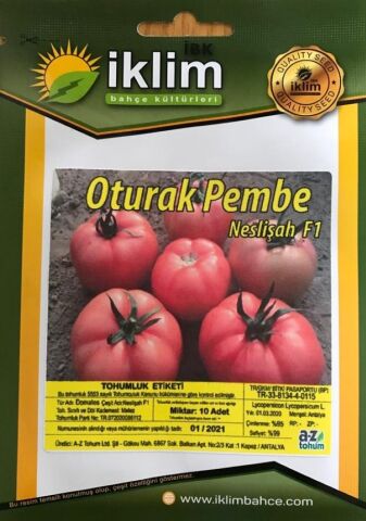 OTURAK PEMBE DOMATES TOHUMU (NESLİŞAH F1) 20 ADET TOHUM