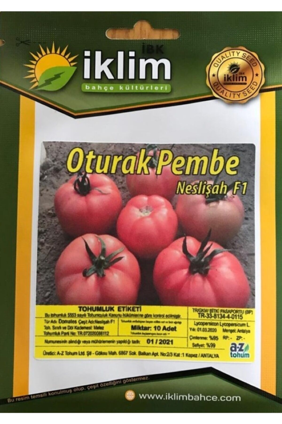 Karahasanoğlu Tarım Oturak Pembe Domates Tohumu (NESLİŞAH F1) 20 Adet Tohum