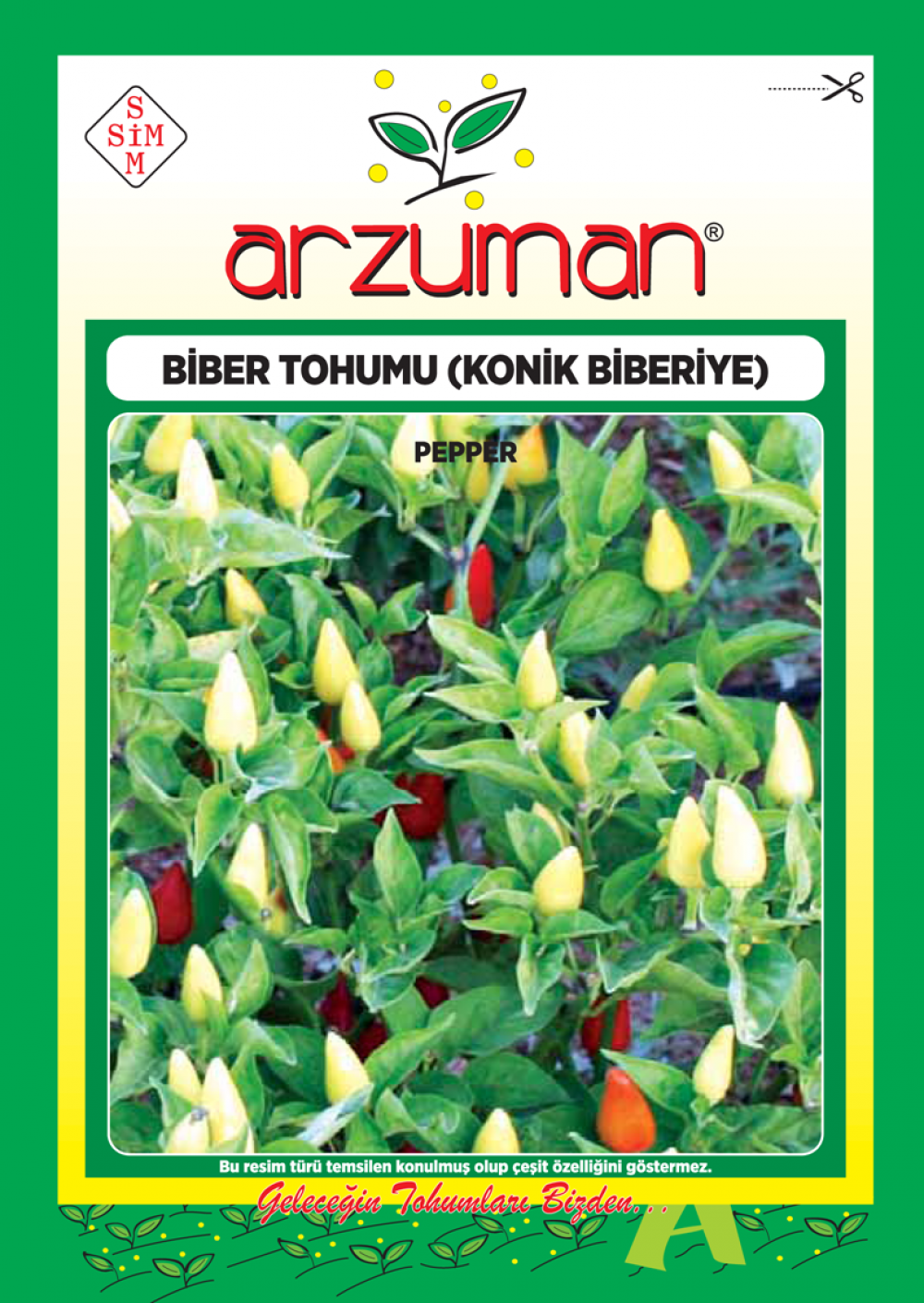 BİBERİYE-KONİK BİBER TOHUM 5 GR ORT 600 AD TOHUM